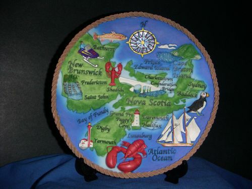 8" Wall Plate-Map of Maritimes