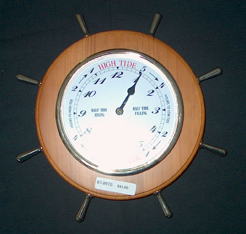 10 1/2" ships wheel tide clock