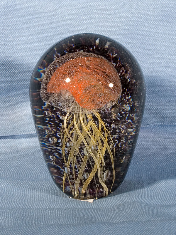 Sm.Glass Jellyfish Paperweight-Brown